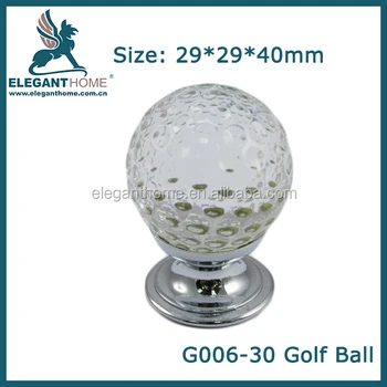 Colorful And Beautiful Golf Ball Design Glass Door Knobs Kitchen