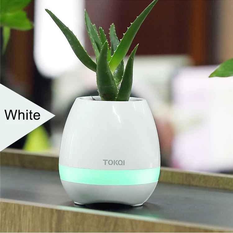 Real plant playing music bluetooth speaker waterproof wireless speaker LED flash singing plant