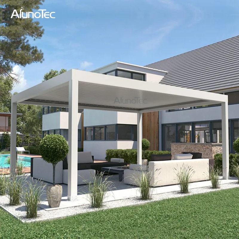 Eléctrico pérgola techo pabellón de aluminio residencial Pergolas para