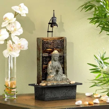 Led Light Desk Buddha Water Table Fountain For Gift Buy Table