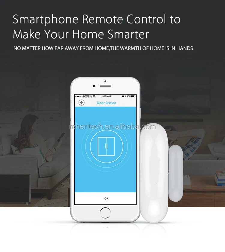 Rehent Super Mini Wifi Smart Door And Window Sensor Work With