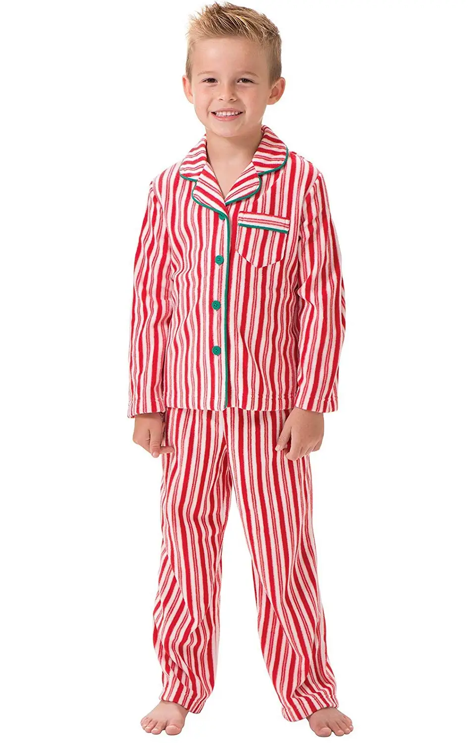 kids red button down pajamas