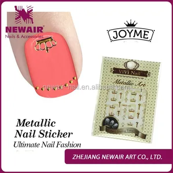 1 Sheet Embossed Flower 3d Gold Metallic Nail Stickers Design Nail