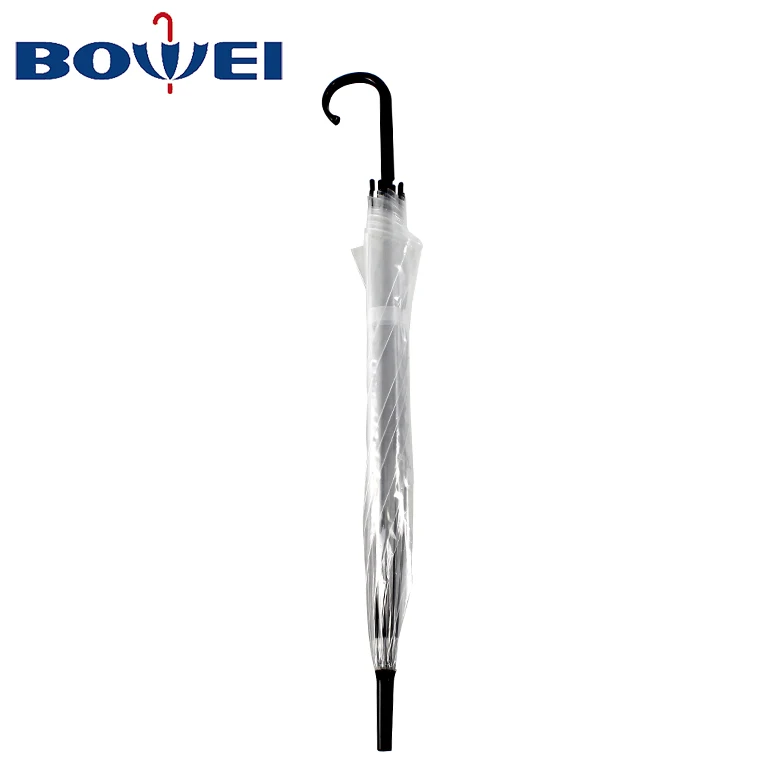 Plastic POE Manual umbrella custom logo clear umbrellas