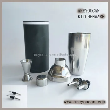 4pcs Bar Tool Set Hand Shaker Stainless Steel Tail 4pcs Bar Tool Set Hand Shaker Stainless Steel Tail With