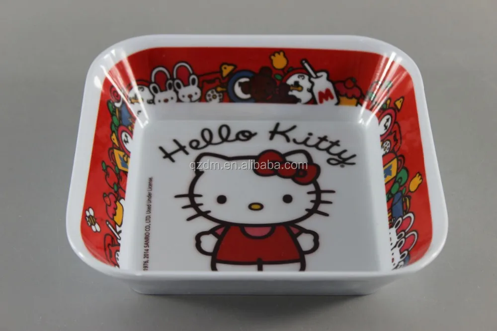 16x16cm Melamine Square Deep Plates/Shallow Bowls For Kids