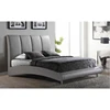 Modern Furniture Curved Upholstered Headboard Gray Red Black Faux Leather Waved Bed Frame Y
