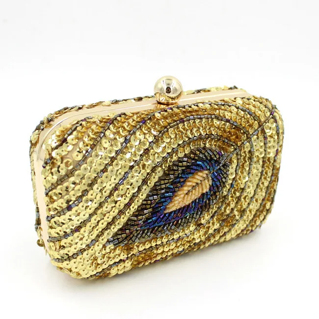 gold sequin evening bag