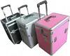 customize pink 4-wheel abs rolling make up cases cheap