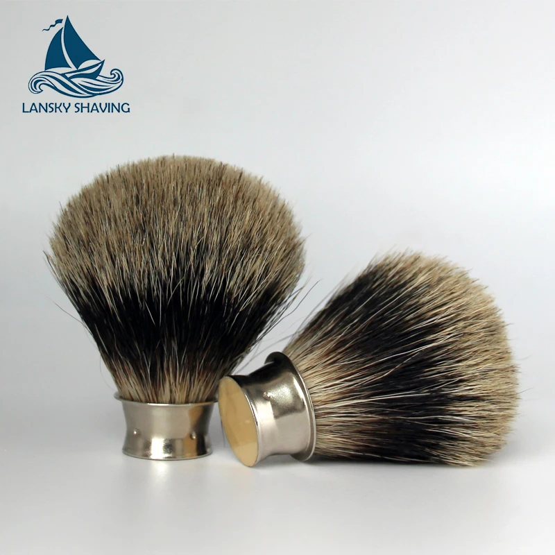 Lansky Brass Ferrule Pure Badger Extra Density Shaving Brush Knots
