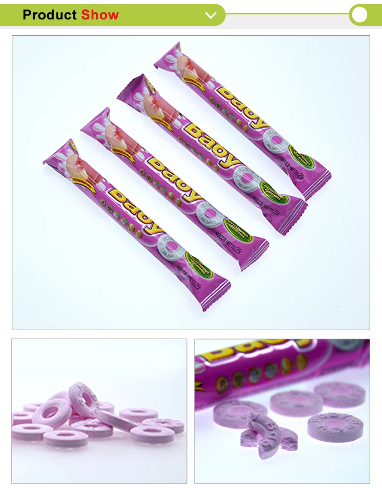 犹太糖果果味桃味泡泡苏打糖圈硬片糖果 - buy circle tablet candy