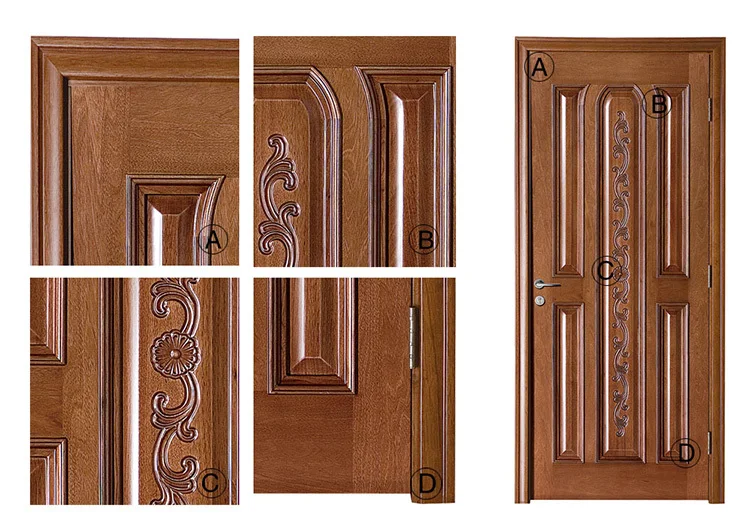 deep carved panel wood door soundproof bedroom door models - buy