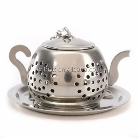Stainless Steel Teapot Shape Tea Leaf Infuser / Tea Spice Loose
