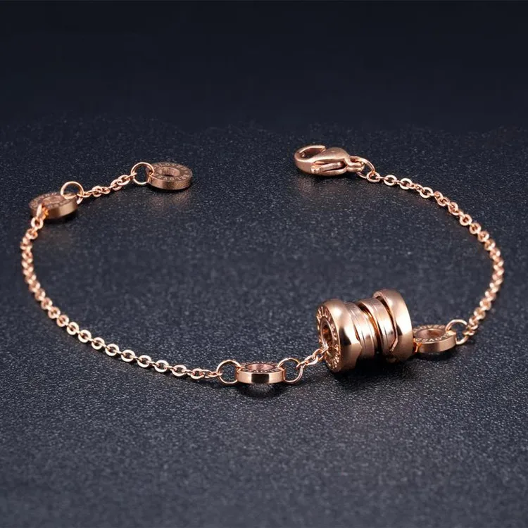 Latest Arrival Rose Gold Copper Bead Mixed Natural Stone Lava Stone Beaded Bracelet Set