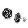 2016 old fashion antique style 316L Stainless Steel rose flower shaped earrings