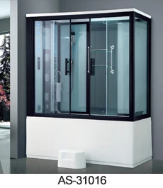 1200mm cabin house sector sliding door tempered glass material steam room