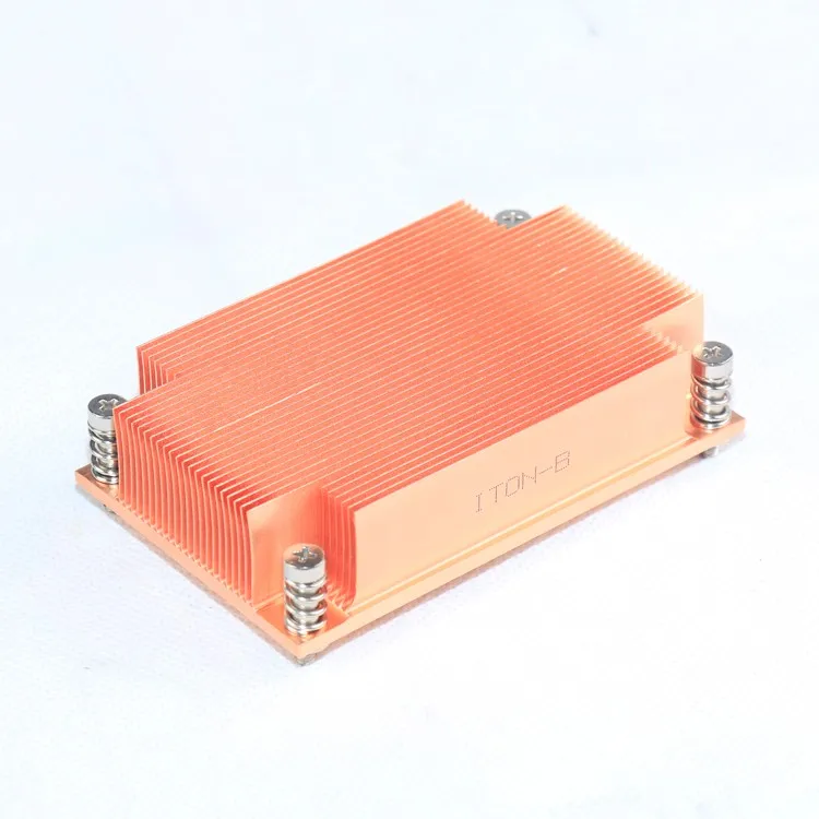 Customized passive copper extrusion rectangle extruded heatsink 1U