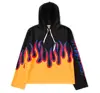Street Style Windproof Fancy Screen Print Fire Brushed Fleece Womens Run Hoodies