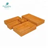 Decorative drawer organizer set custom bamboo stackable storage box