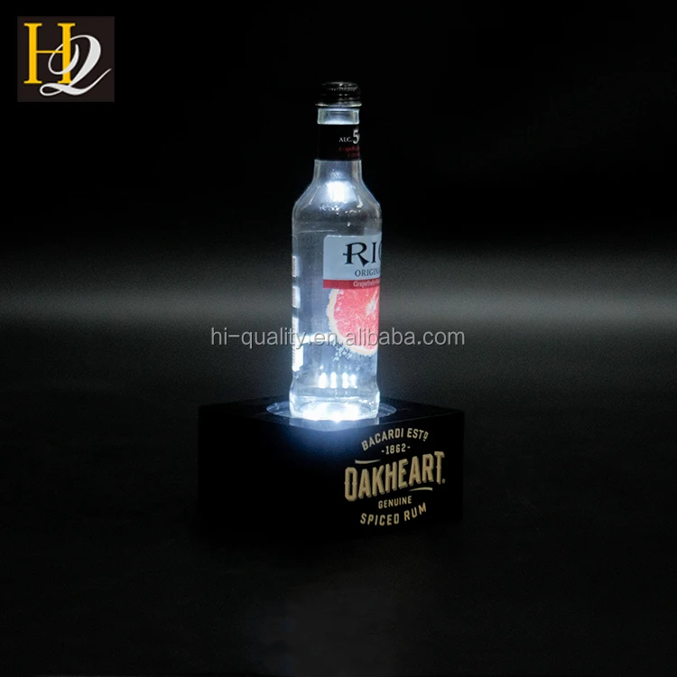 China Supplier Led Lighted Acrylic Vodka Single Bottle Display Stands
