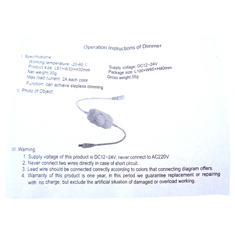 factory price led Single Channel Inline 12V 2A PWM mini led dimmer controller for single colour LED Light Strip Lamp