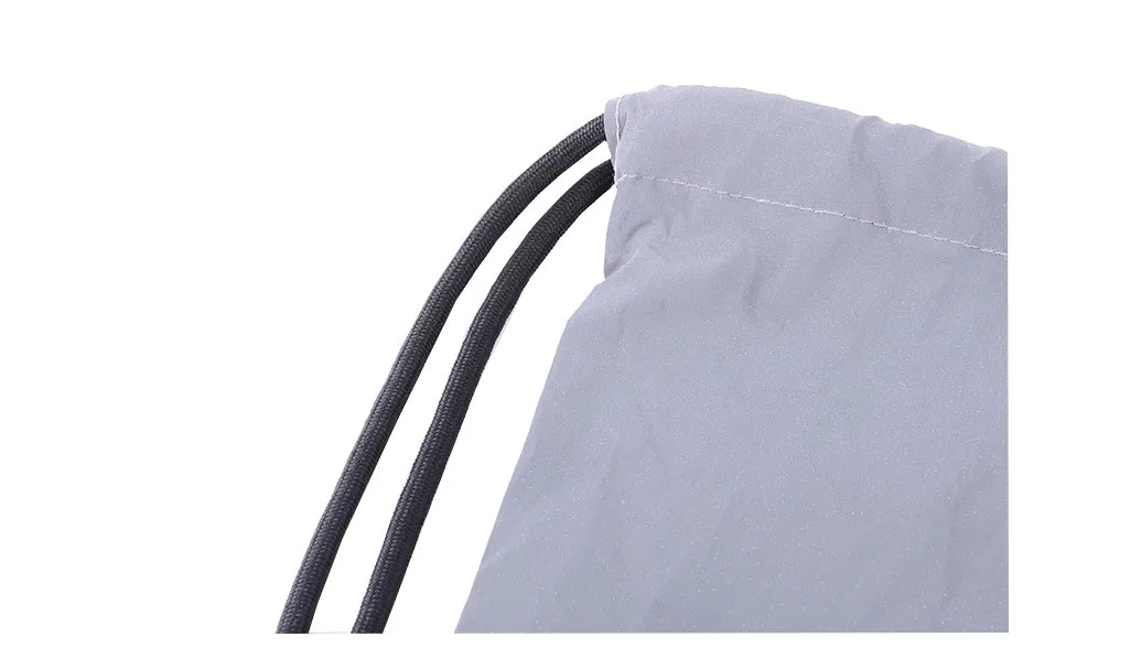 Wholesale Custom Printed High Quality Eco Friendly Reflective Polyester Drawstring Tote Bags Shopping Bag