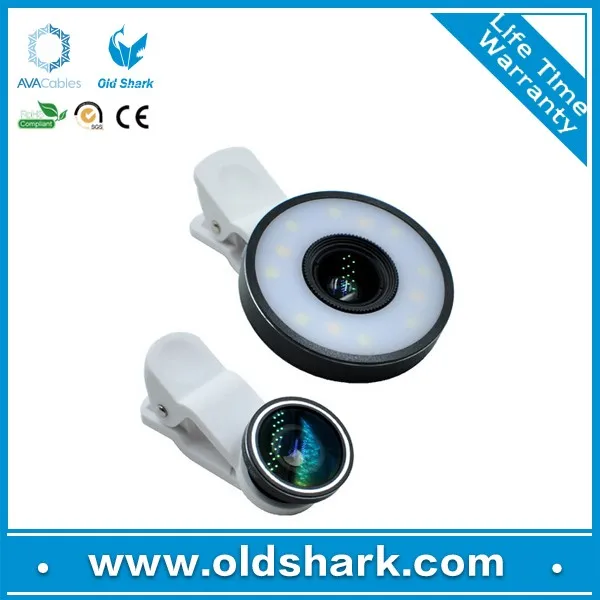 Universal 6 in 1 selfie led flash light optical cell phone camera lens for iphoneX 6 6s plus