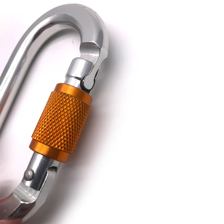 High Quality D-shaped Aluminum Carabiners Safety Hook with Screw for Rock Climbing Hiking Camping