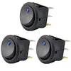 Car Truck Round Rocker Toggle Switch Yellow LED Light On-Off Switch