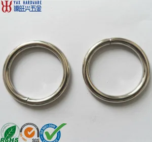 Women bag polishing stainless steel welded round wire metal o ring