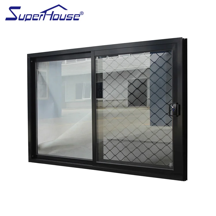 high security AS2047 standard single pane sliding windows with double glass