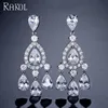 RAKOL Silver Korean earrings ladies inlaid zircon personality pendant earrings long paragraph wholesale E2161