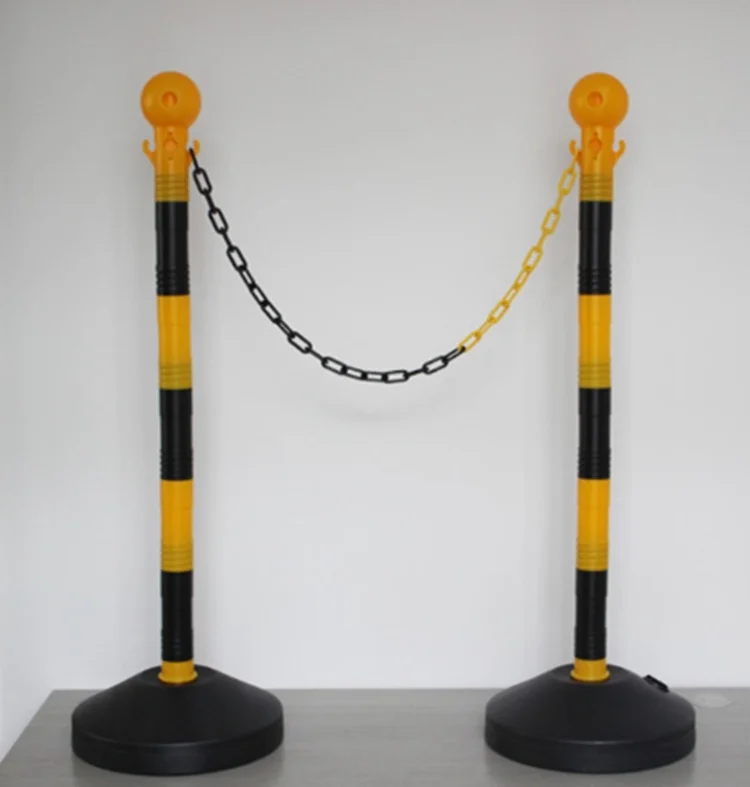 Water Sand Filled Crowd Control Rope Barrier Plastic Pole Barrier Traffic Plastic Stanchion