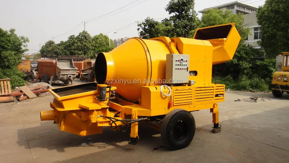 Small Portable Concrete Pump Hbt2006/jzc350 Cement Mixer With Plastic
