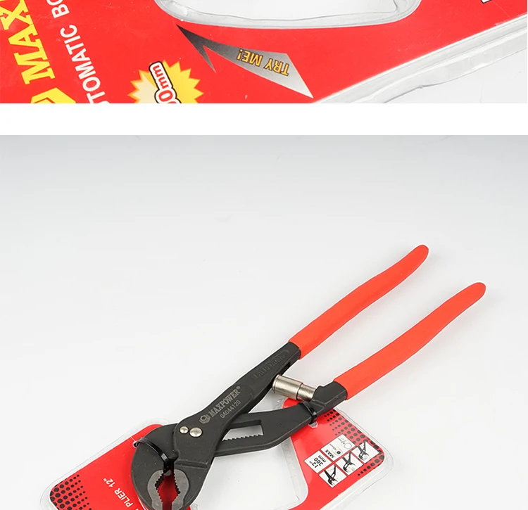 12'' Multi-function Hardware Products Lower Jaw automatic Adjustable Water Pump Pipe Pliers