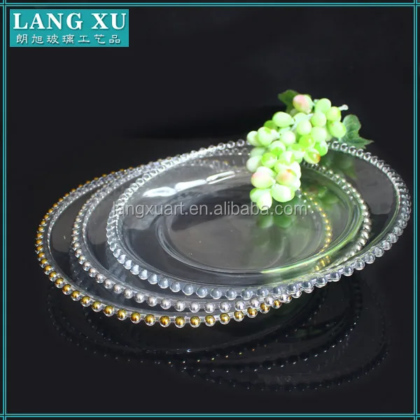 High Quality Popular Glass Gold And Silver Beaded Crystal Charger Plates Buy Crystal Charger