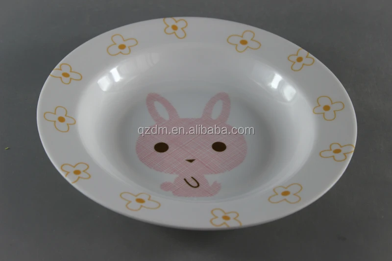 9inch Melamine Suop Plate Plastic Deep Serving Dishes for kids