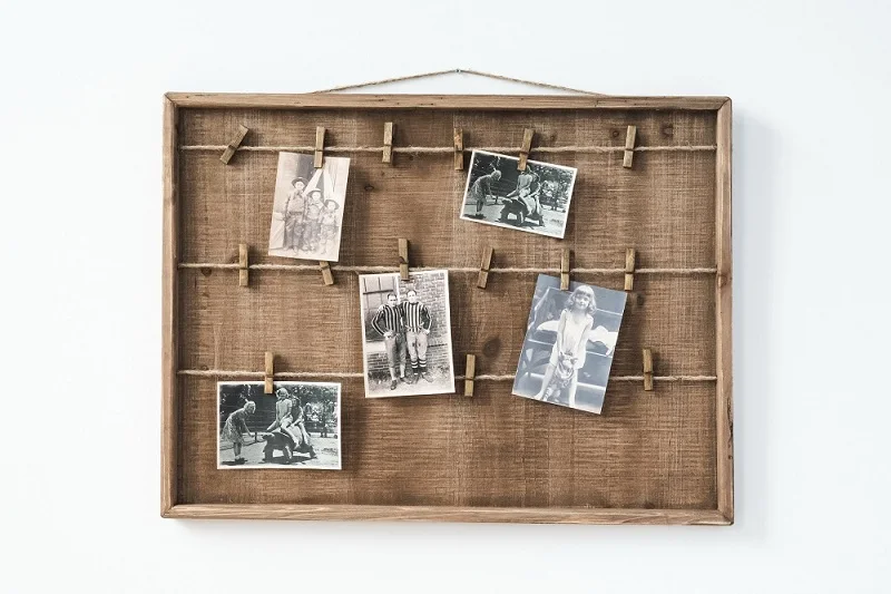 Picture Board Hanging Wooden Metal Iron Wood Photo Frame Rectangular