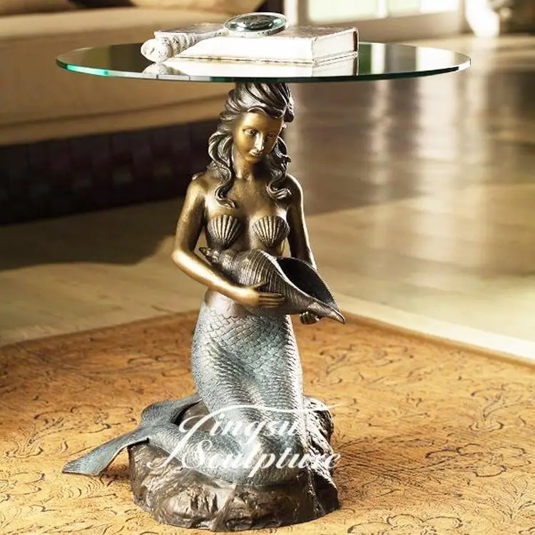 New Design Bronze Mermaid Sculpture Coffee Table - Buy Bronze Mermaid