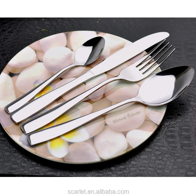 Western Food Knife And Fork Spoon With Wooden Handle Cutlery Knife And