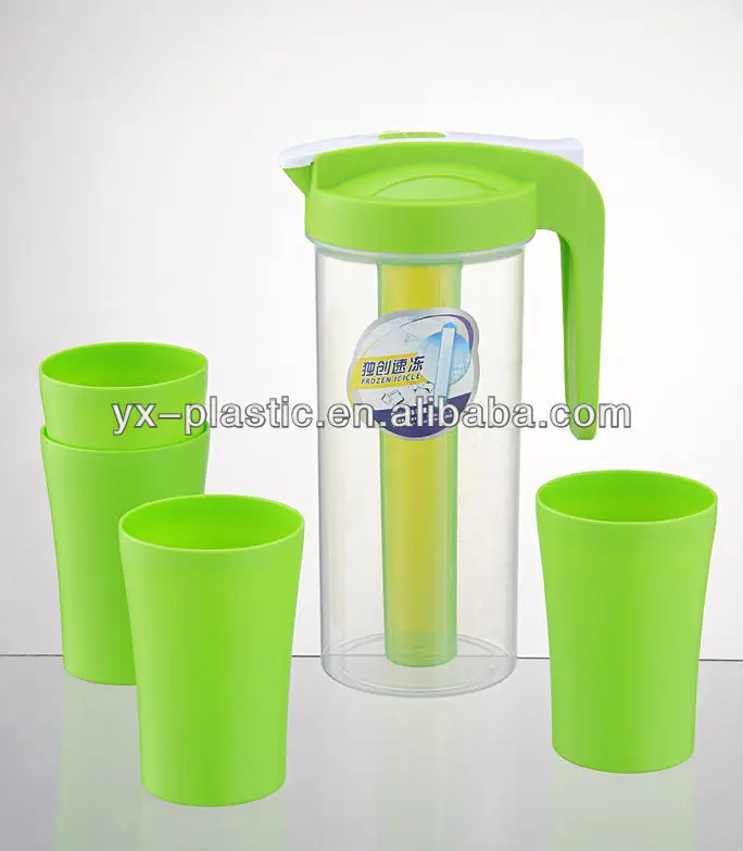 1200ml Plastic Juice Jug With Ice Tube And 4 Cups Set Buy Plastic