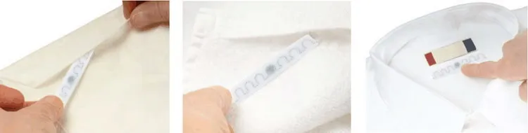 Étiquette de blanchisserie lavable en textile Rfid