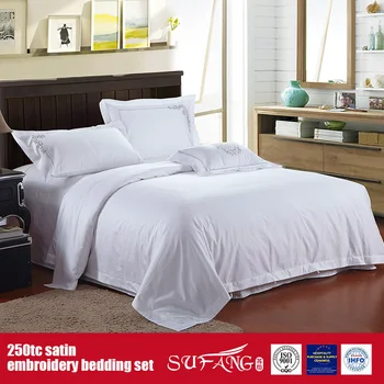 Cotton 250tc Satin Embroidery Bedding Set Hotel Grade Sheets View Cotton 250tc Satin Embroidery Bedding Set Hotel Grade Sheets