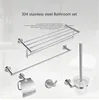 304 Stainless Steel Bathroom Kit Accessories Shelf Holder Storage Bath Hardware Set Towel Bar Soap Dish Rack Hook set