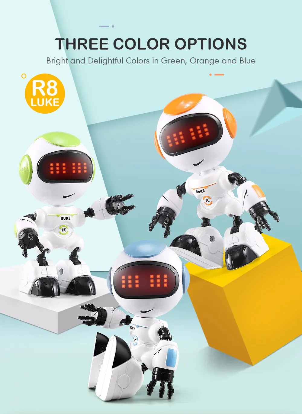JJRC R9 Cool Sensing Touch Multi-function Music Smart Mini Alloy Robot Toy 2018 