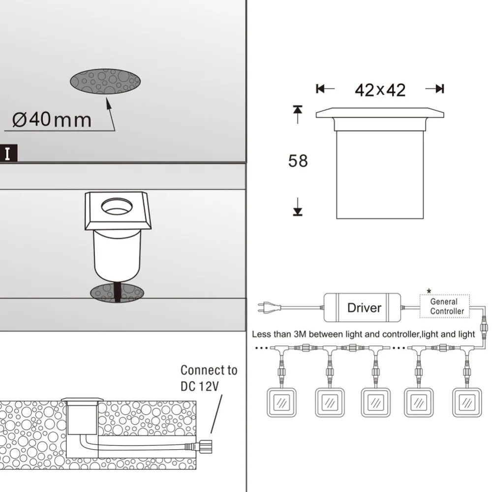 (SC-F107) 12V Outdoor Floor Lamp Waterproof IP67 LED Underground Spot Light