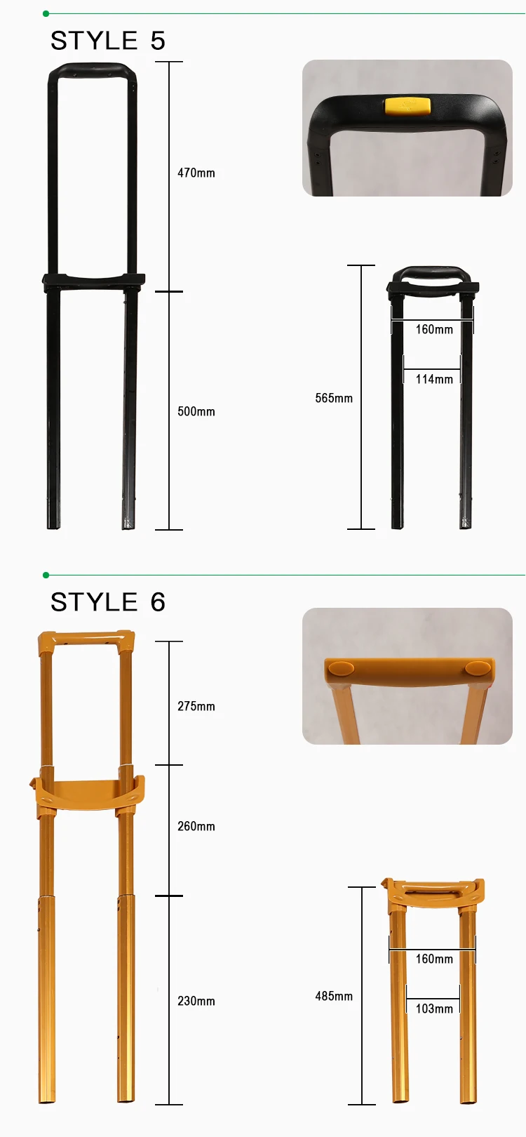 Hibright Telescopic Luggage Handle Replacement Parts Detachable Luggage