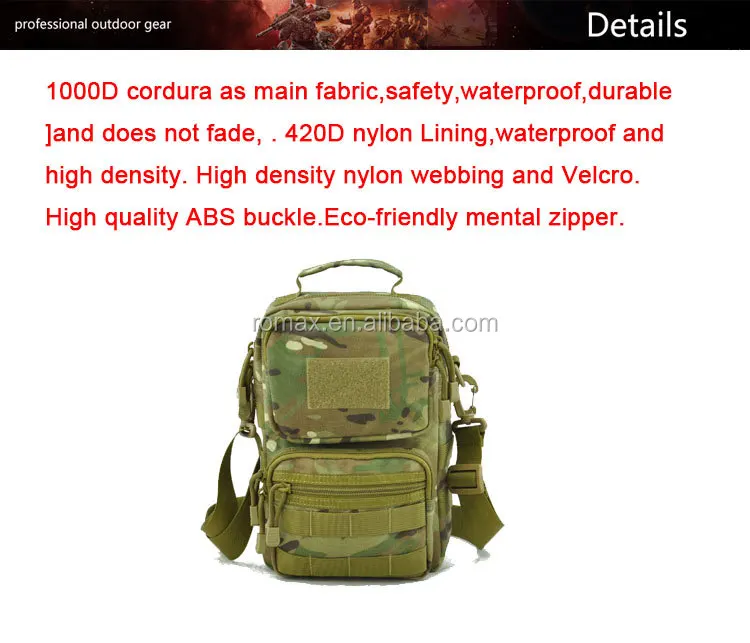 hign density cordura tactical molle pouches multifunction utility shouder bags for outdoor sport activities military camo style