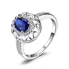 Unique Design Created Blue Sapphire Ring Statement Jewelry 925 Sterling Silver Jewelry for Women From JewelryPalace