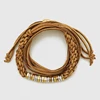 24 Inch Boho Suede Leatherette Multi Strand Wrap Around Bracelet